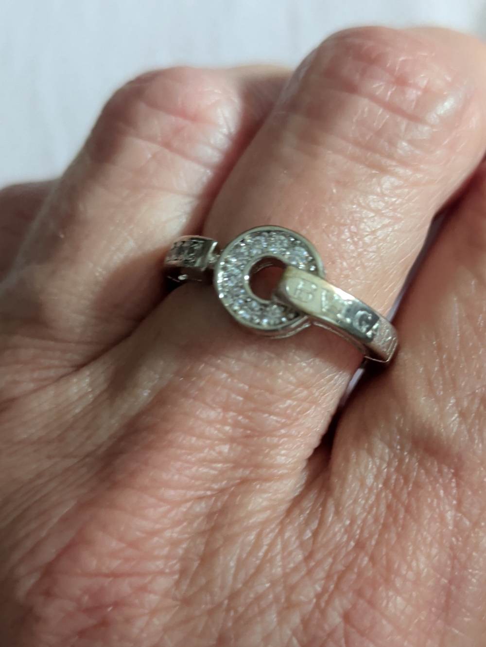 Silver Circle Pave Ring - Silver